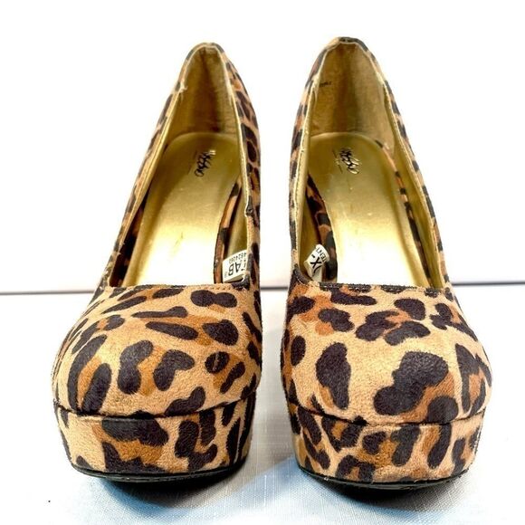 MOSSIMO FAUX SUEDE ANIMAL PRINT PLATFORMS SIZE 5.5 - Picture 3 of 5